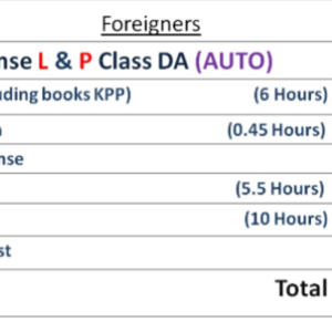 Foreigners License L & P Class DA (Auto)